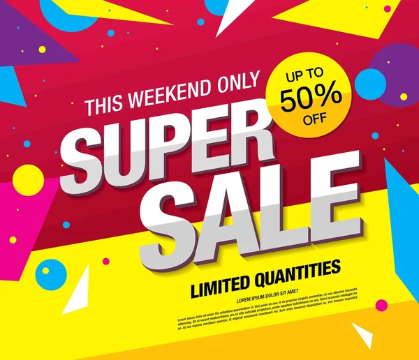 Super sale banner. — Stock Vector