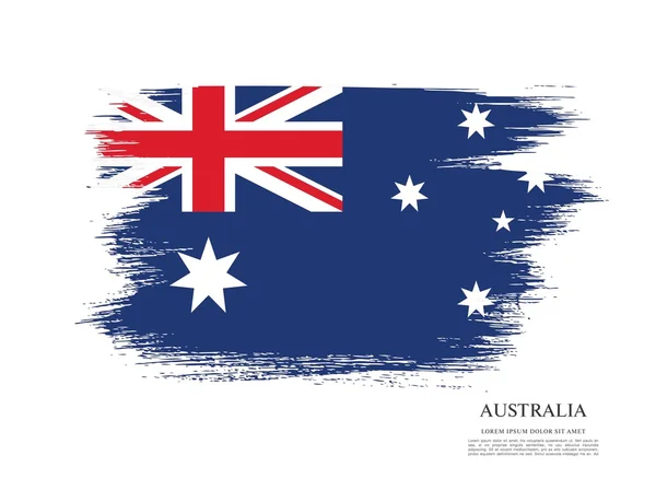 Bandera de Australia. Pincel trazo fondo — Archivo Imágenes Vectoriales