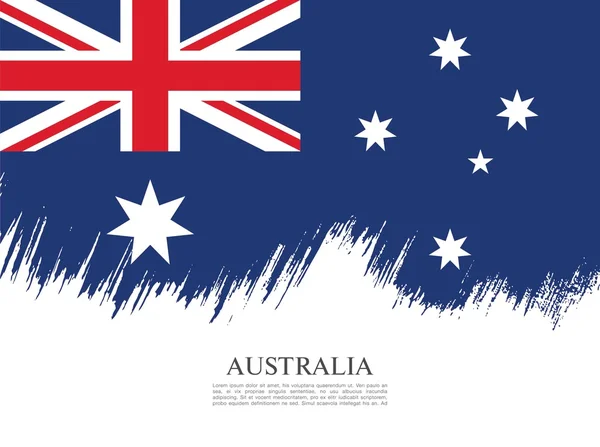 Bandeira da Austrália. Pincel fundo acidente vascular cerebral —  Vetores de Stock
