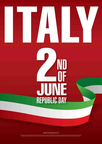 이탈리아. 6 월의 두 번째입니다. 공화국의 날 — 스톡 벡터