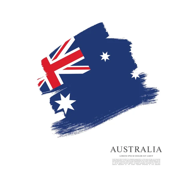Bandera de Australia. Pincel trazo fondo — Archivo Imágenes Vectoriales