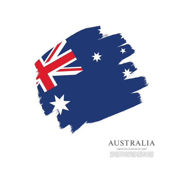 Australská vlajka. Pozadí tahu štětce — Stockový vektor