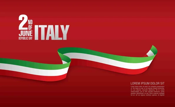 イタリア。6 月の 2 番目の。共和国記念日 — ストックベクタ