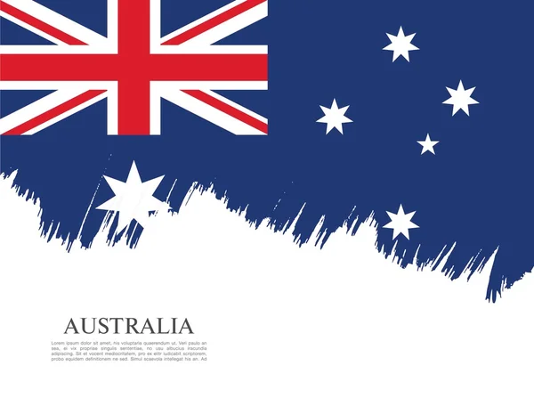 Flag of Australia. Brush stroke background — Stock Vector