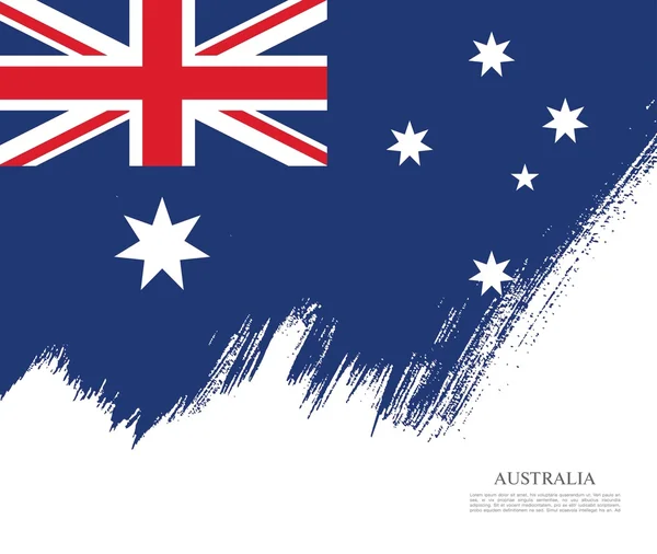 Bandera de Australia. Pincel trazo fondo — Archivo Imágenes Vectoriales