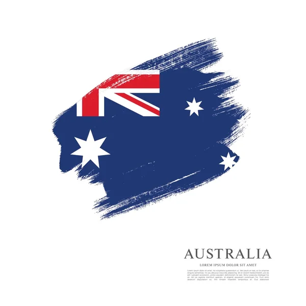 Bandera de Australia. Pincel trazo fondo — Archivo Imágenes Vectoriales