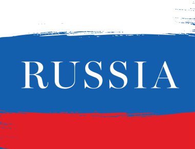 Rusya bayrağı. Fırça konturu arka plan