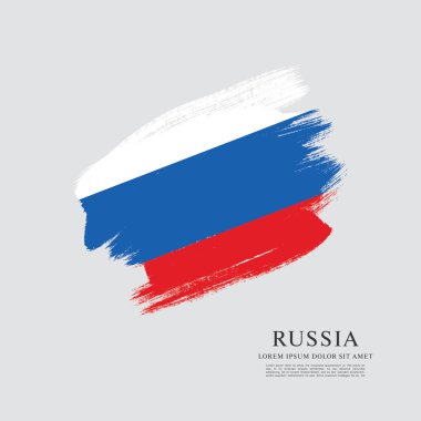 Rusya bayrağı. Fırça konturu arka plan