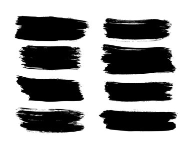 set of brush strokes clipart