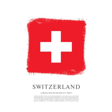 İsviçre bayrağı. Fırça konturu arka plan