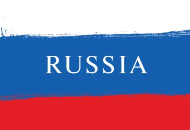 Rusya bayrağı. Fırça konturu arka plan