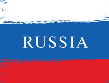 Rusya bayrağı. Fırça konturu arka plan