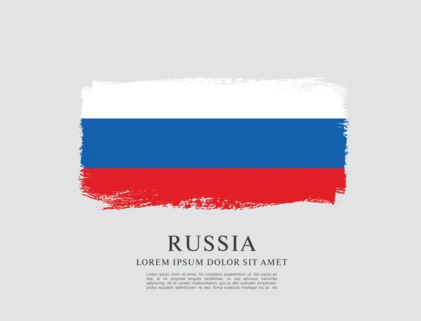 Bandera de Rusia. Pincel trazo fondo — Archivo Imágenes Vectoriales