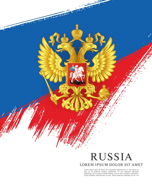 Bandera de Rusia. Escudo de armas . — Vector de stock