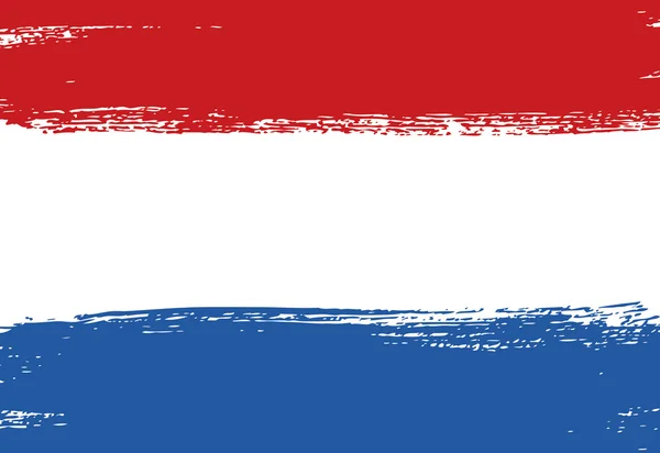 Bandeira da Holanda. Pincel fundo acidente vascular cerebral —  Vetores de Stock