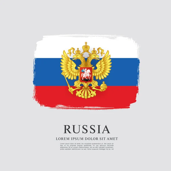 Vlag van Rusland. Wapenschild. — Stockvector