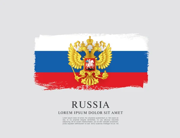 Bandeira da Rússia. Brasão de armas . — Vetor de Stock