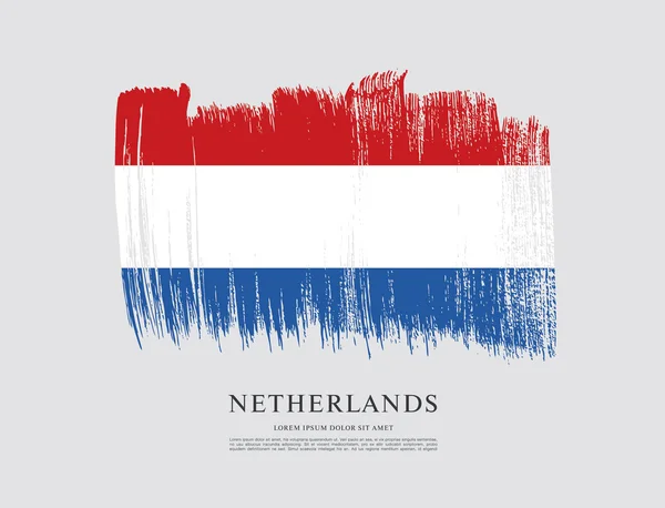 Флаг Нидерландов. Фон мазка кисти — стоковый вектор