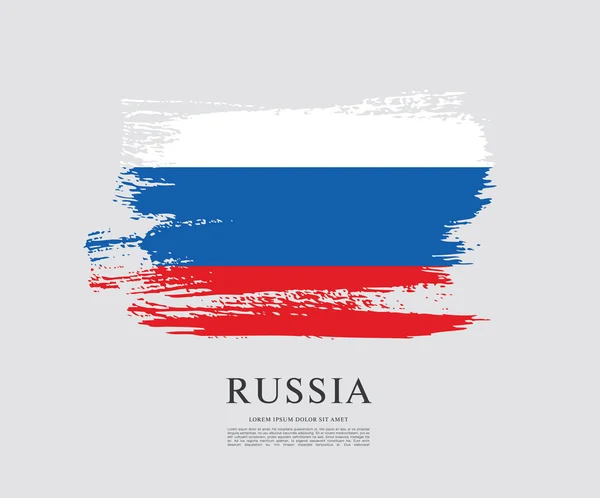 Flag of Russia. Brush stroke background — Stock Vector