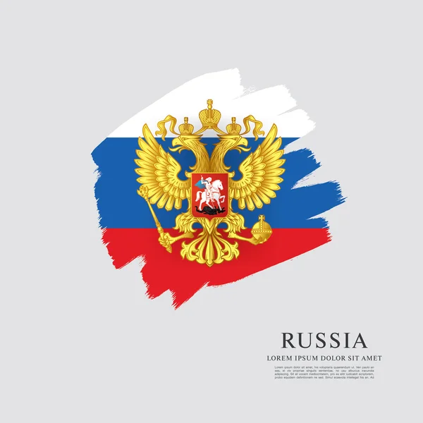 Bandera de Rusia. Escudo de armas . — Archivo Imágenes Vectoriales