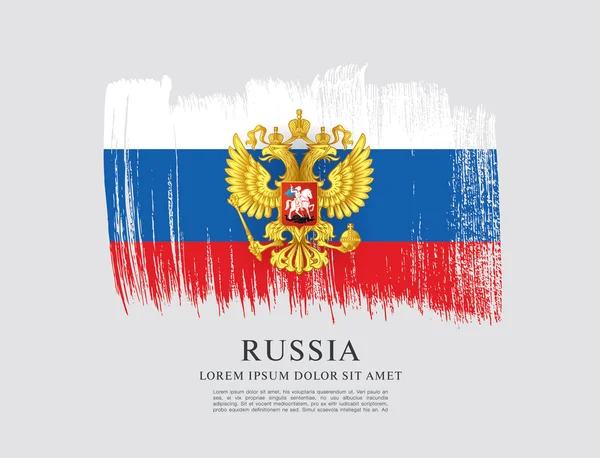 Bandera de Rusia. Escudo de armas . — Archivo Imágenes Vectoriales