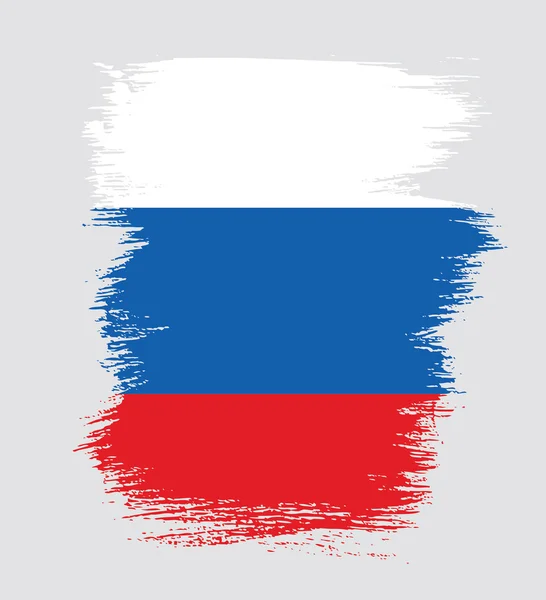 Vlag van Rusland. Brush stroke achtergrond — Stockvector