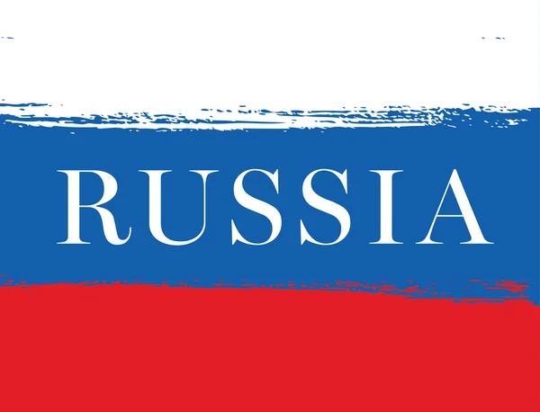 Vlag van Rusland. Brush stroke achtergrond — Stockvector