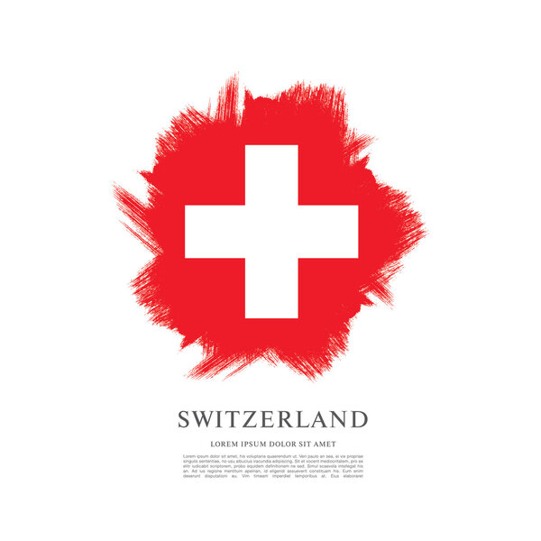 Flag of Switzerland. Brush stroke background