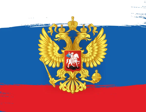 Vlag van Rusland. Wapenschild. — Stockvector