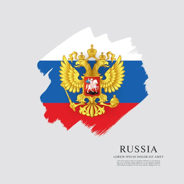 Bandera de Rusia. Escudo de armas . — Vector de stock