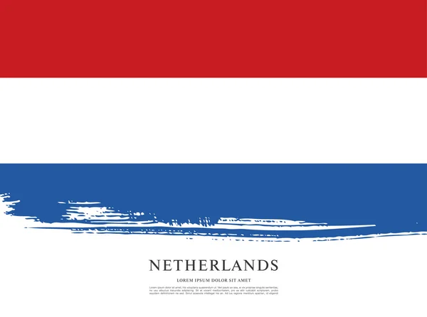 Bandera de Holanda. Pincel trazo fondo — Vector de stock