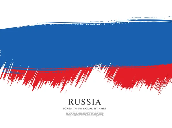 Bandera de Rusia. Pincel trazo fondo — Vector de stock