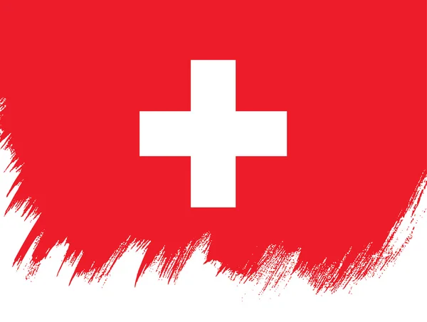 Bandera de Suiza. Pincel trazo fondo — Vector de stock