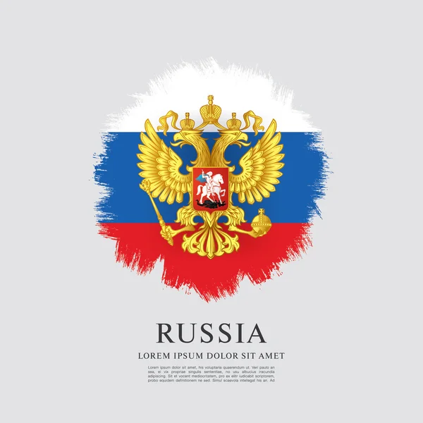 Bandera de Rusia. Escudo de armas . — Vector de stock