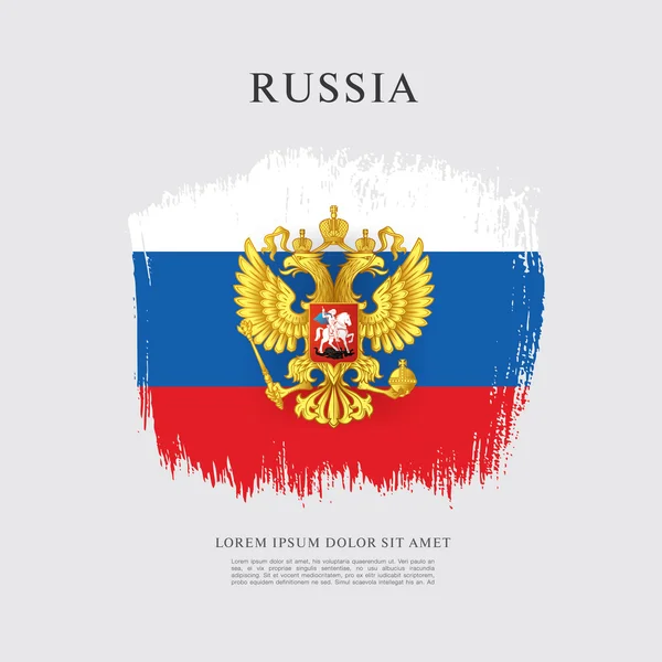 Bandera de Rusia. Escudo de armas . — Archivo Imágenes Vectoriales