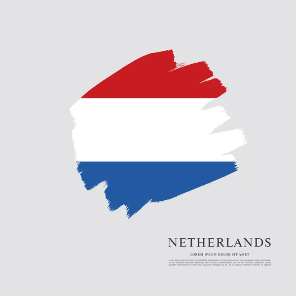 オランダの旗。ブラシ ストロークの背景 — ストックベクタ