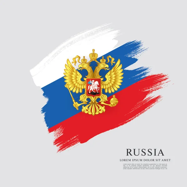 Drapeau de Russie. Armoiries . — Image vectorielle