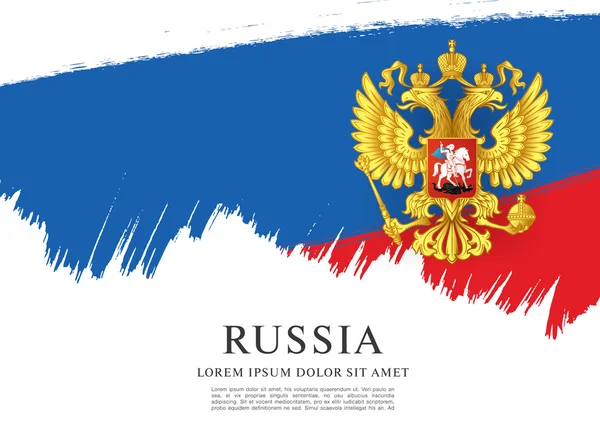 Bandeira da Rússia. Brasão de armas . — Vetor de Stock