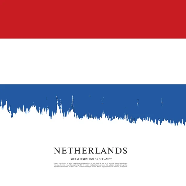 Bandera de Holanda. Pincel trazo fondo — Vector de stock