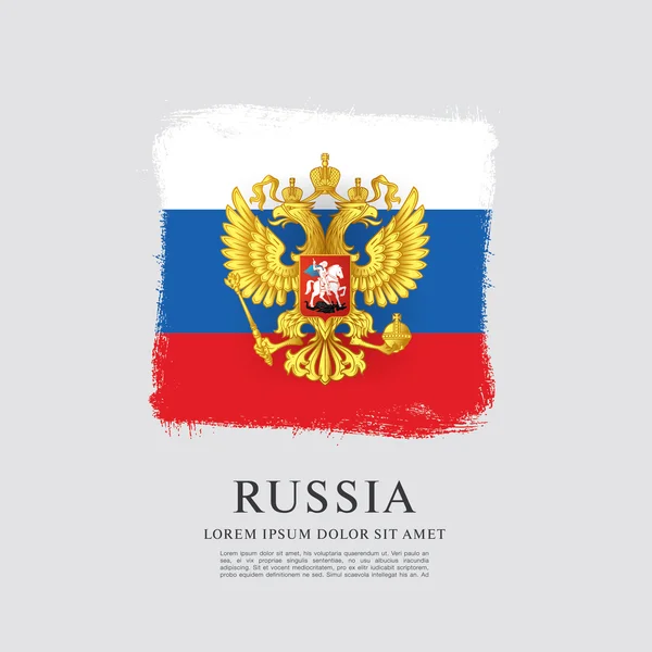 Bandera de Rusia. Escudo de armas . — Archivo Imágenes Vectoriales