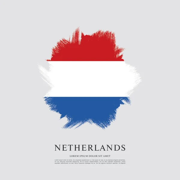 Flag of Netherlands. Brush stroke background — Stock Vector