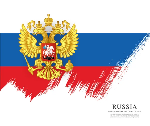 Bandiera della Russia. Stemma nazionale . — Vettoriale Stock
