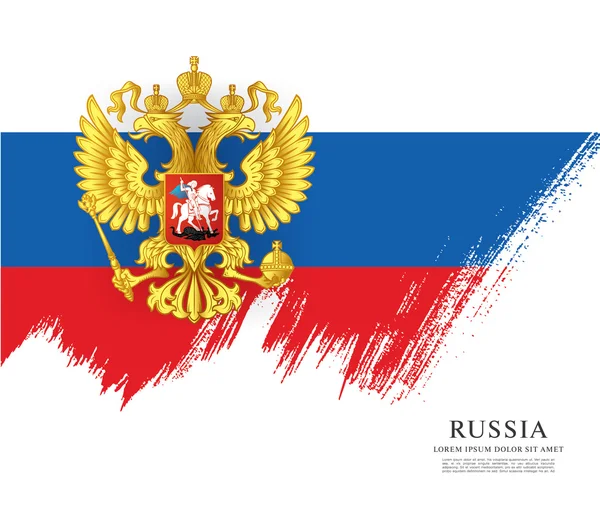 Drapeau de Russie. Armoiries . — Image vectorielle