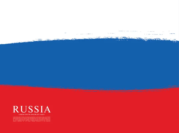 Bandeira da Rússia. Pincel fundo acidente vascular cerebral —  Vetores de Stock