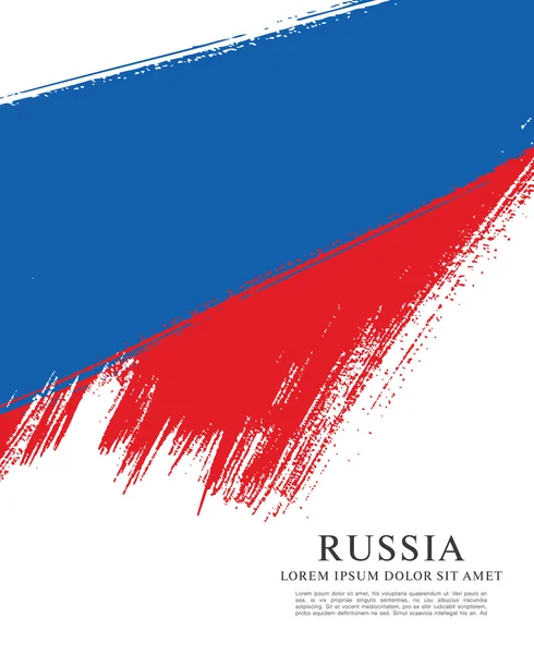 Flagga av Ryssland. Brush stroke bakgrund — Stock vektor