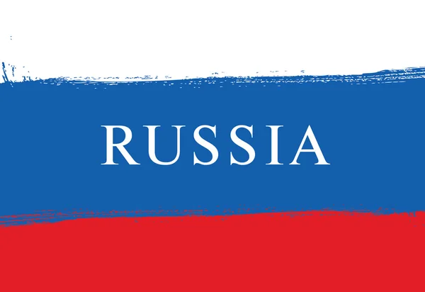 Vlag van Rusland. Brush stroke achtergrond — Stockvector