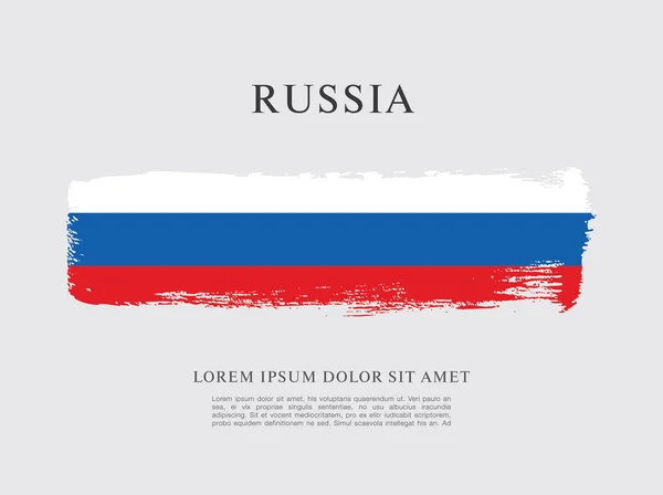 Bandeira da Rússia. Pincel fundo acidente vascular cerebral — Vetor de Stock