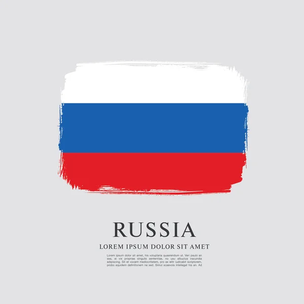 Bandeira da Rússia. Pincel fundo acidente vascular cerebral — Vetor de Stock