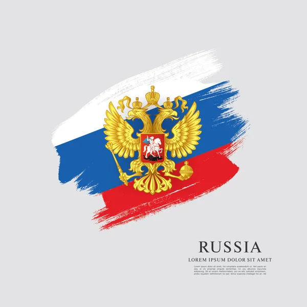 Vlag van Rusland. Wapenschild. — Stockvector