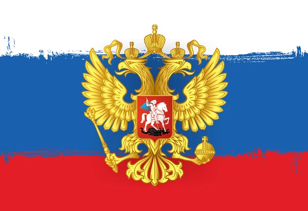 Bandera de Rusia. Escudo de armas . — Vector de stock